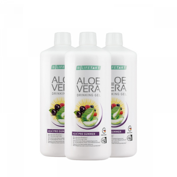 Aloe Vera Drinking Gel Açaí Pro Summer 3er Set