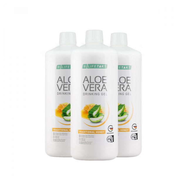 Aloe Vera Drinking Gel mit Honig 3er Set